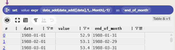 Add End of Month Column